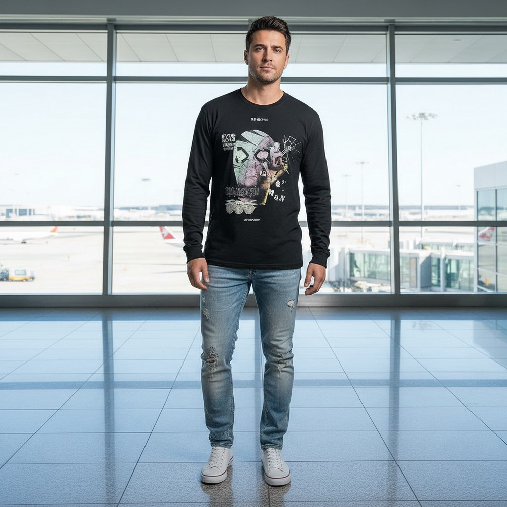 Men's Marvel Spider-Man Long Sleeve Tee L Black